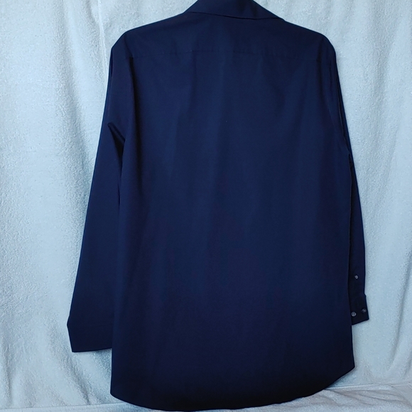 JF J.Ferrar Mens Slim Fit Navy Dress Shirt - Picture 2 of 5